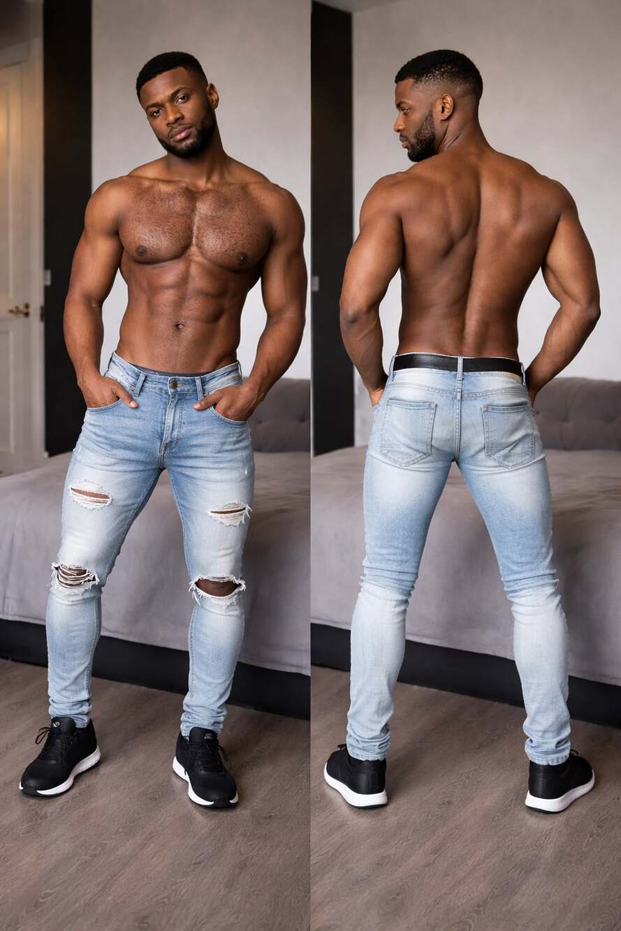 SPARK Premium Apparel Studio Collection Slim Fit Distressed Light Sand Blast Str